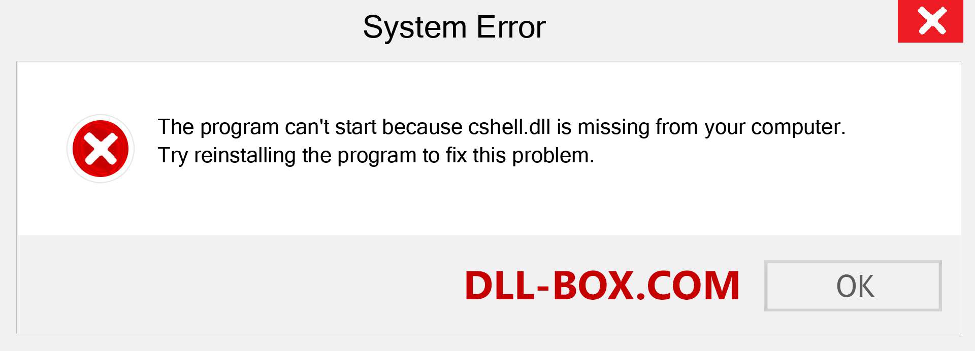  cshell.dll file is missing?. Download for Windows 7, 8, 10 - Fix  cshell dll Missing Error on Windows, photos, images