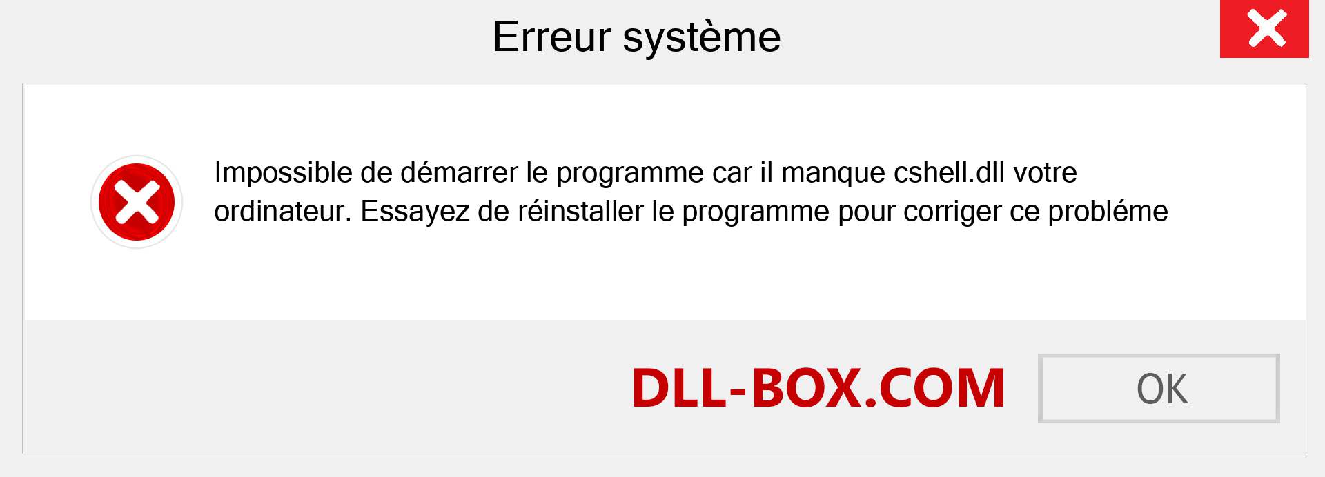 Le fichier cshell.dll est manquant ?. Télécharger pour Windows 7, 8, 10 - Correction de l'erreur manquante cshell dll sur Windows, photos, images