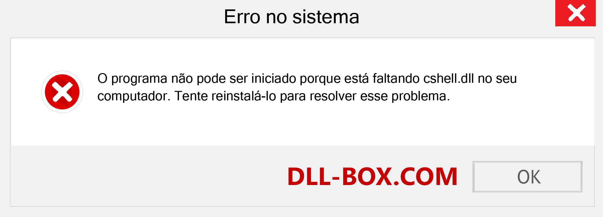 Arquivo cshell.dll ausente ?. Download para Windows 7, 8, 10 - Correção de erro ausente cshell dll no Windows, fotos, imagens